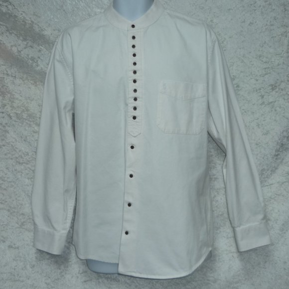 Men's Collarless Shirt Celtic Ranch Irish Traditional size-M - Picture 1 of 4